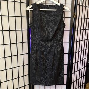 Gray and Black Sleeveless V-neck Sheath Mini Dress for Cocktail